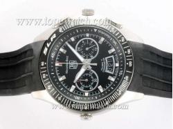 Tag Heuer Mercedes-Benz SLR Working Chronograph with Black Dial and Rubber Strap