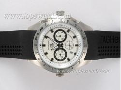 Tag Heuer Mercedes-Benz SLR Working Chronograph with White Dial-Rubber Strap