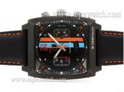 Tag Heuer Monaco 24 Concept Working Chronograph PVD Case with Black Dial-Oversized