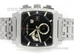 Tag Heuer Monaco Calibre 12 Working Chronograph with Black Dial S/S