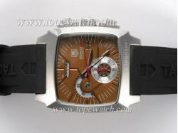 Tag Heuer Monaco Calibre 360 Working Chronograph with Brown Dial-Rubber Strap