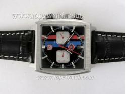 Tag Heuer Monaco Chronograph Automatic with Black Dial and Strap-Deployment Buckle