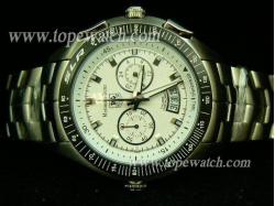 Tag Heuer TAG-128 TAG 086 NEW SLR SS CHRONO QUARTZ WHITE