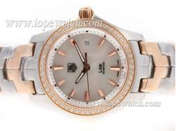 Tag Link 300 Meters Swiss ETA Movement  Two Tone Diamond Bezel with MOP Dial-Lady Size 1:1 Version