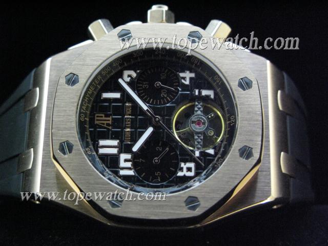 Replica Audemars Piguet_Rubber Band_Gold Case_Black Face_43mm/16mm