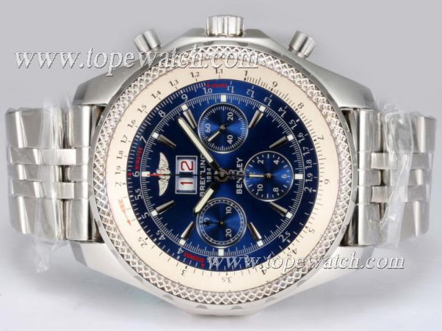 Replica Breitling Bentley 6.75 Big Date Asia Valjoux 7750 Movement with Blue Dial