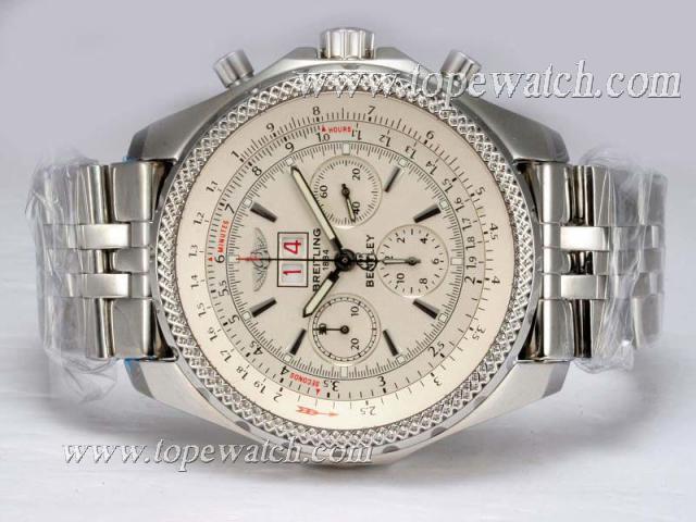 Replica Breitling Bentley 6.75 Big Date Chronograph Asia Valjoux 7750 Movement with White Dial