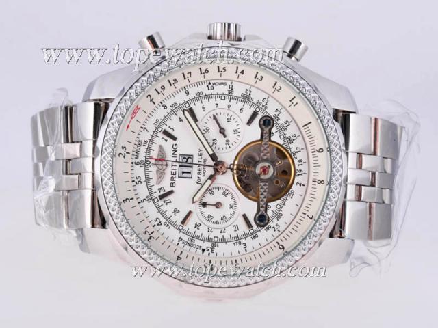 Replica Breitling Bentley Automatic Tourbillon with White Dial