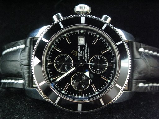 Replica Breitling_Black Leather Band_Black Face_Black Case_46\14mm