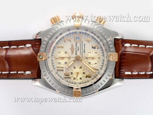 Replica Breitling Chronomat Evolution Chronograph Asia Valjoux 7750 Movement-Two Tone Case