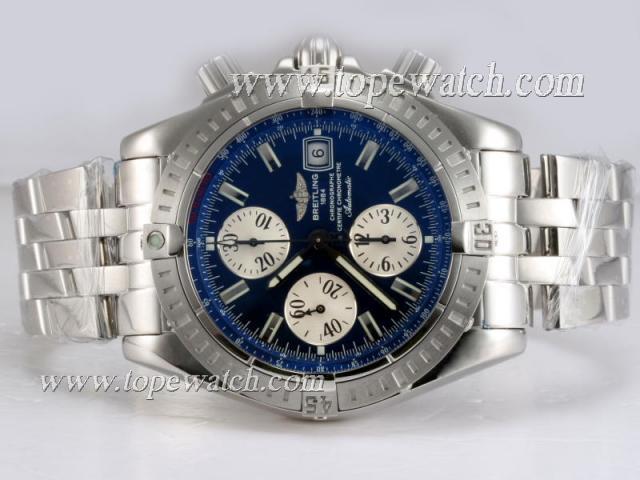 Replica Breitling Chronomat Evolution Chronograph Asia Valjoux 7750 Movement with Blue Dial