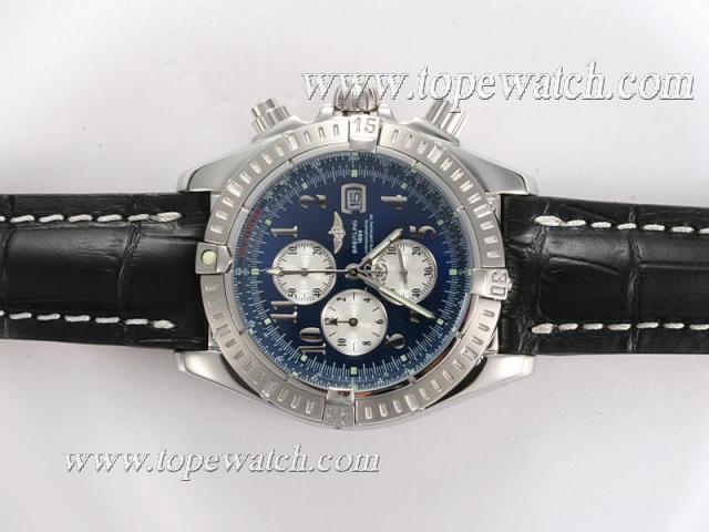 Replica Breitling Chronomat Evolution Working Chronograph with Blue Dial