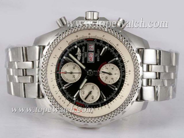 Replica Breitling for Bentley GT Chronograph Asia Valjoux 7750 Movement with Black Dial