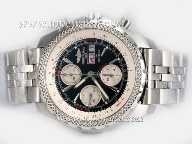 Replica Breitling for Bentley GT Chronograph Asia Valjoux 7750 Movement with Black Dial-New Version