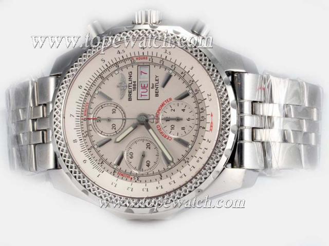 Replica Breitling for Bentley GT Chronograph Asia Valjoux 7750 Movement with White Dial