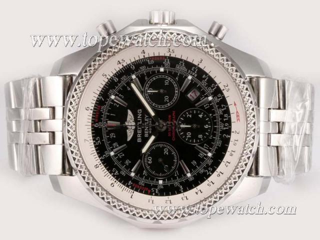 Replica Breitling for Bentley Motors Chronograph Asia Valjoux 7750 Movement with Black Dial