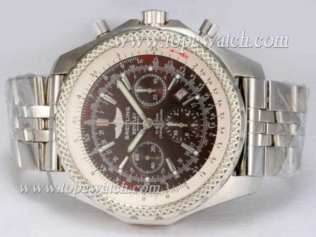 Replica Breitling for Bentley Motors Chronograph Asia Valjoux 7750 Movement with Brown Dial