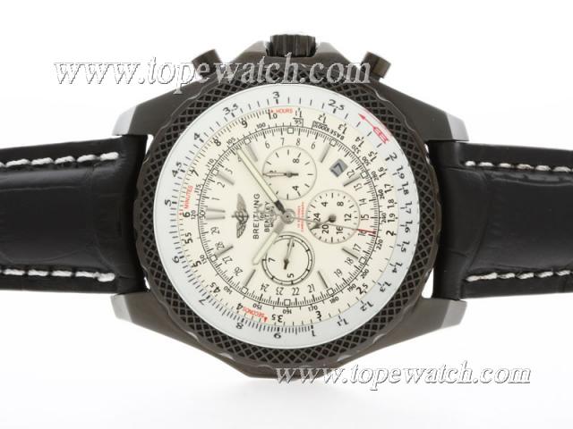 Replica Breitling for Bentley Motors Chronograph Automatic PVD Case with White Dial