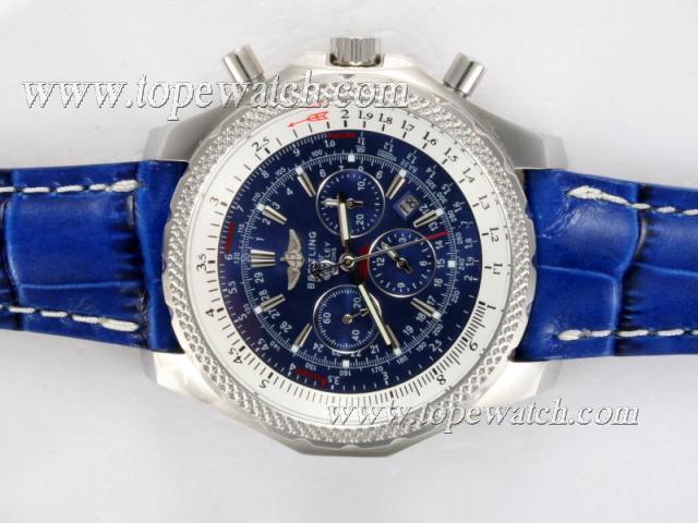 Replica Breitling For Bentley Motors Chronograph Automatic with Blue Dial and Strap