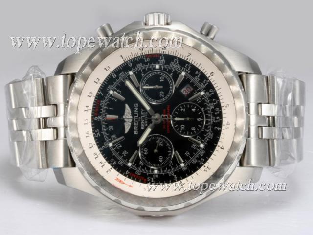 Replica Breitling for Bentley Motors T Chronograph Asia Valjoux 7750 Movement New Version with Black Dial