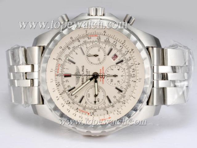 Replica Breitling for Bentley Motors T Chronograph Asia Valjoux 7750 Movement with White Dial New Version