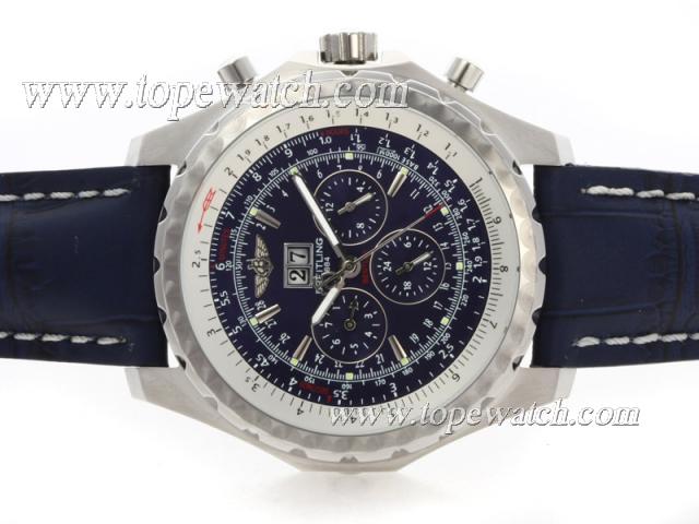 Replica Breitling for Bentley Motors T Chronograph Automatic with Blue Dial and Strap