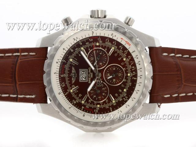 Replica Breitling for Bentley Motors T Chronograph Automatic with Brown Dial and Strap