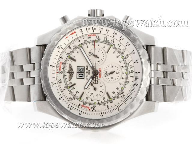 Replica Breitling for Bentley Motors T Chronograph Automatic with White Dial S/S-Updated Version