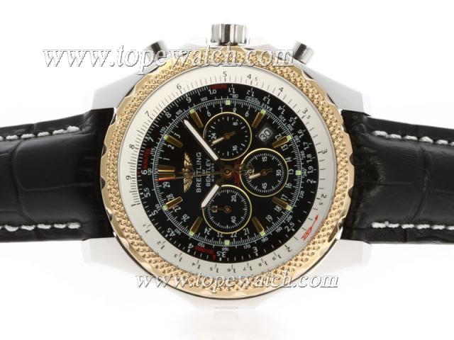 Replica Breitling for Bentley Motors T Working Chronograph Two Tone Case with Black Dial