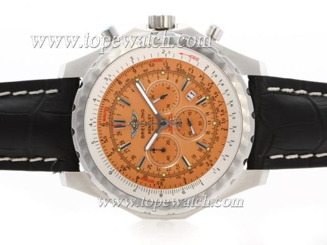 Replica Breitling for Bentley Motors T Working Chronograph with Orange Dial-Deployment Buckle