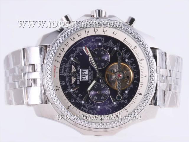 Replica Breitling for Bentley Motors Tourbillon Chronograph Automatic with Blue Dial