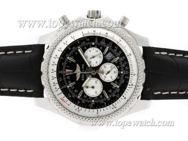 Replica Breitling for Bentley Motors Working Chronograph with Black Dial and Strap