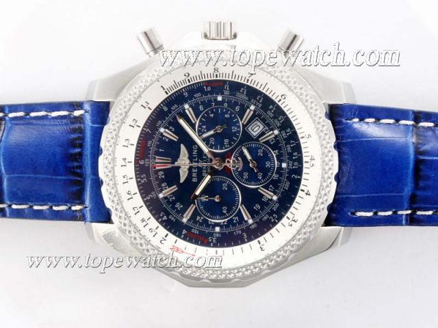 Replica Breitling for Bentley Motors Working Chronograph with Blue Dial and Strap