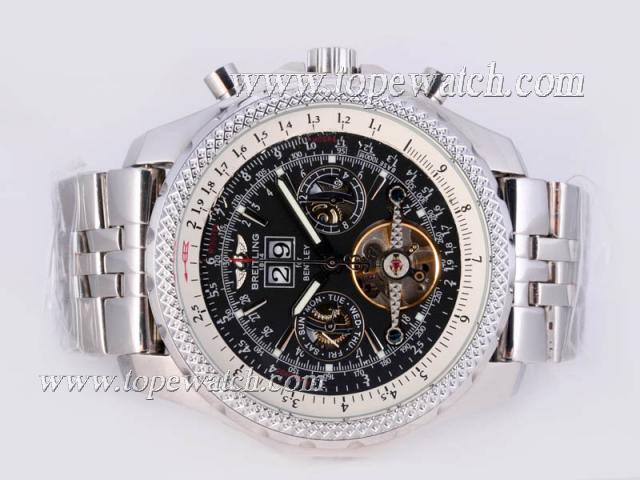 Replica Breitling for Bentley Tourbillon Automatic with Black Dial-Updated Version