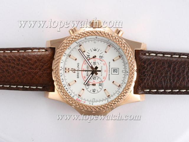 Replica Breitling for Bentley Working Chronograph Rose Gold Casing with White Dial