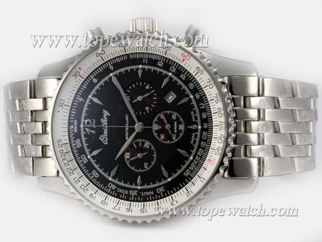 Replica Breitling Montbrillant Working Chronograph with Black Dial－New Version 46MM