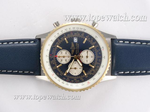 Replica Breitling Navitimer Working Chronograph Two Tone Case with Blue Dial