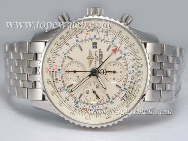 Replica Breitling Navitimer World Asia Valjoux 7750 Movement with White Dial