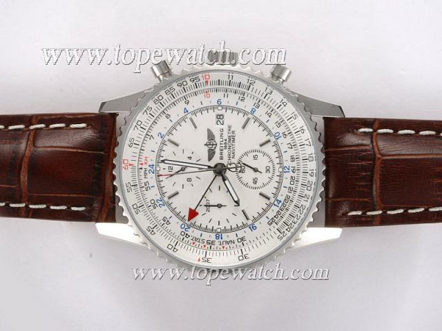 Replica Breitling Navitimer World Chronograph Automatic with White Dial-Deployment Buckle