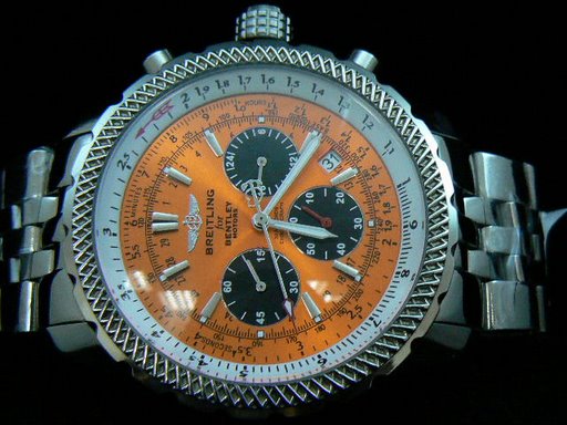 Replica Breitling_Silver SS Band_Apricot Face_Silver Case_47mm