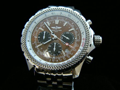 Replica Breitling_Silver SS Band_Dark Coffee Face_Silver Case_47mm