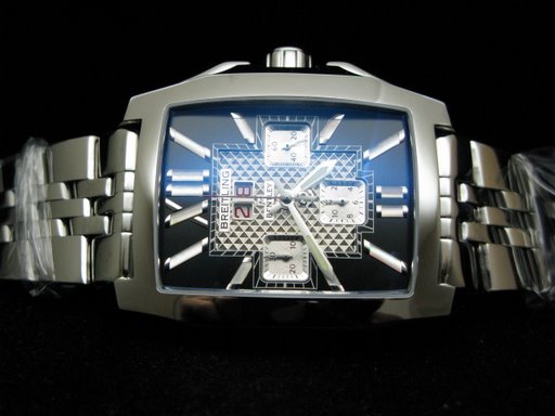 Replica Breitling_Silver SS Band_White Face_Silver Case_40\17mm