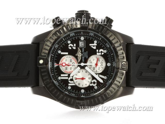 Replica Breitling Skyland Avenger Working Chronograph PVD Case Black Dial with Red Needles