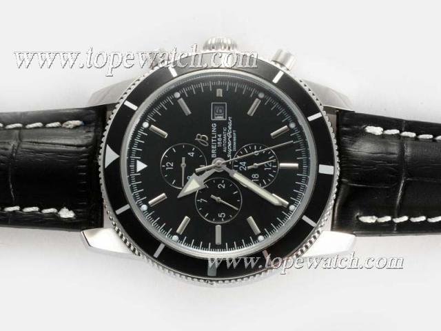 Replica Breitling Super Ocean Chronograph Automatic with Black Dial and Bezel