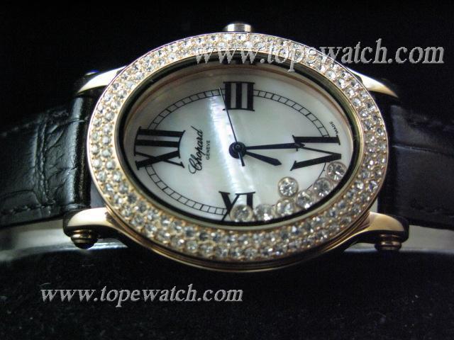 Replica Chopard CP-047 021 WHITE HAPPY DIAMOND GOLD CASE 