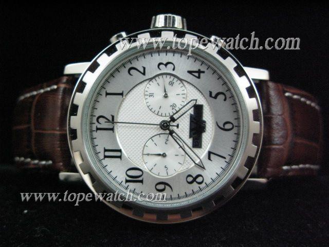 Replica Dewitt DW-002 DW 001 WHITE CHRONO SS CASE AUTO BROWN LEATHER