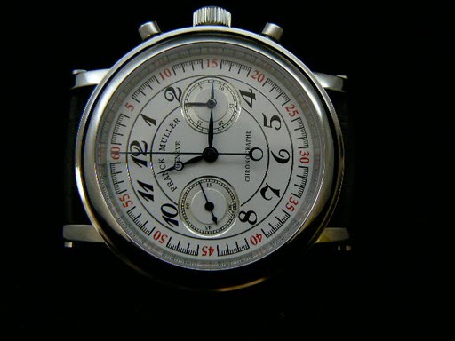 Replica Franck Muller_Black Leather Band_Silver Case_White Face_42mm