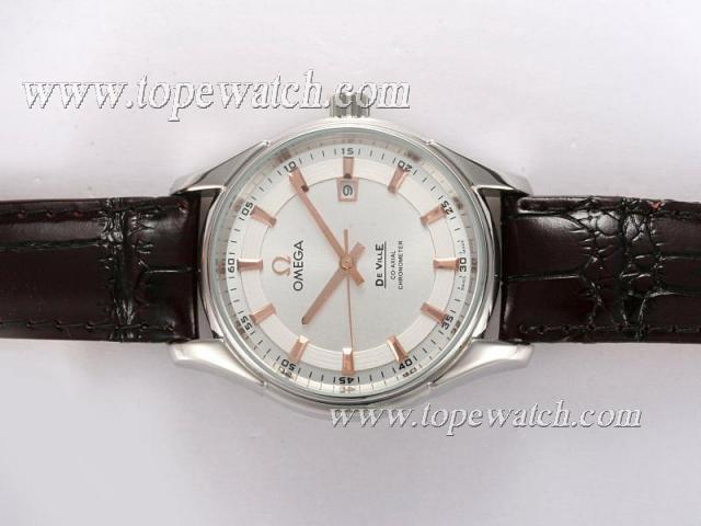 Replica Omega De Ville Co-Axial Automatic with White Dial