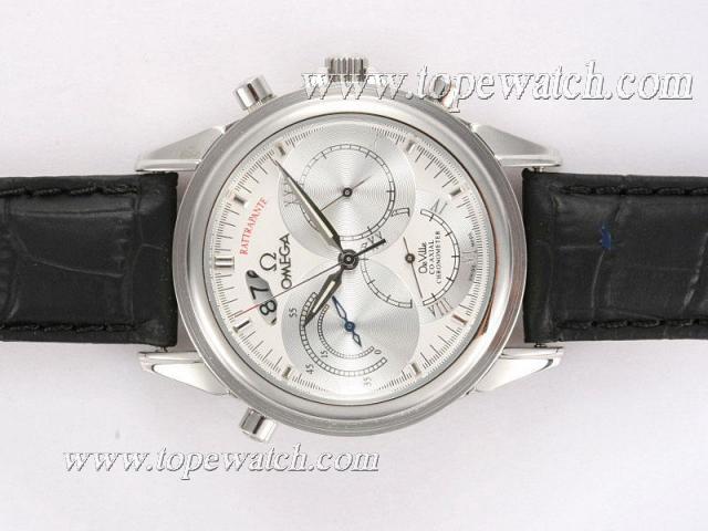 Replica Omega De Ville RATTRAPANTE Automatic with White Dial