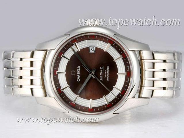 Replica Omega Hour Vision See Thru Case Automatic with Brown Dial-High Quality